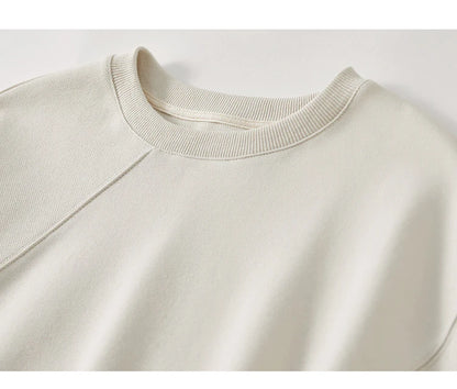 Irregular Drop Long Sleeve Cotton Knit Pullover