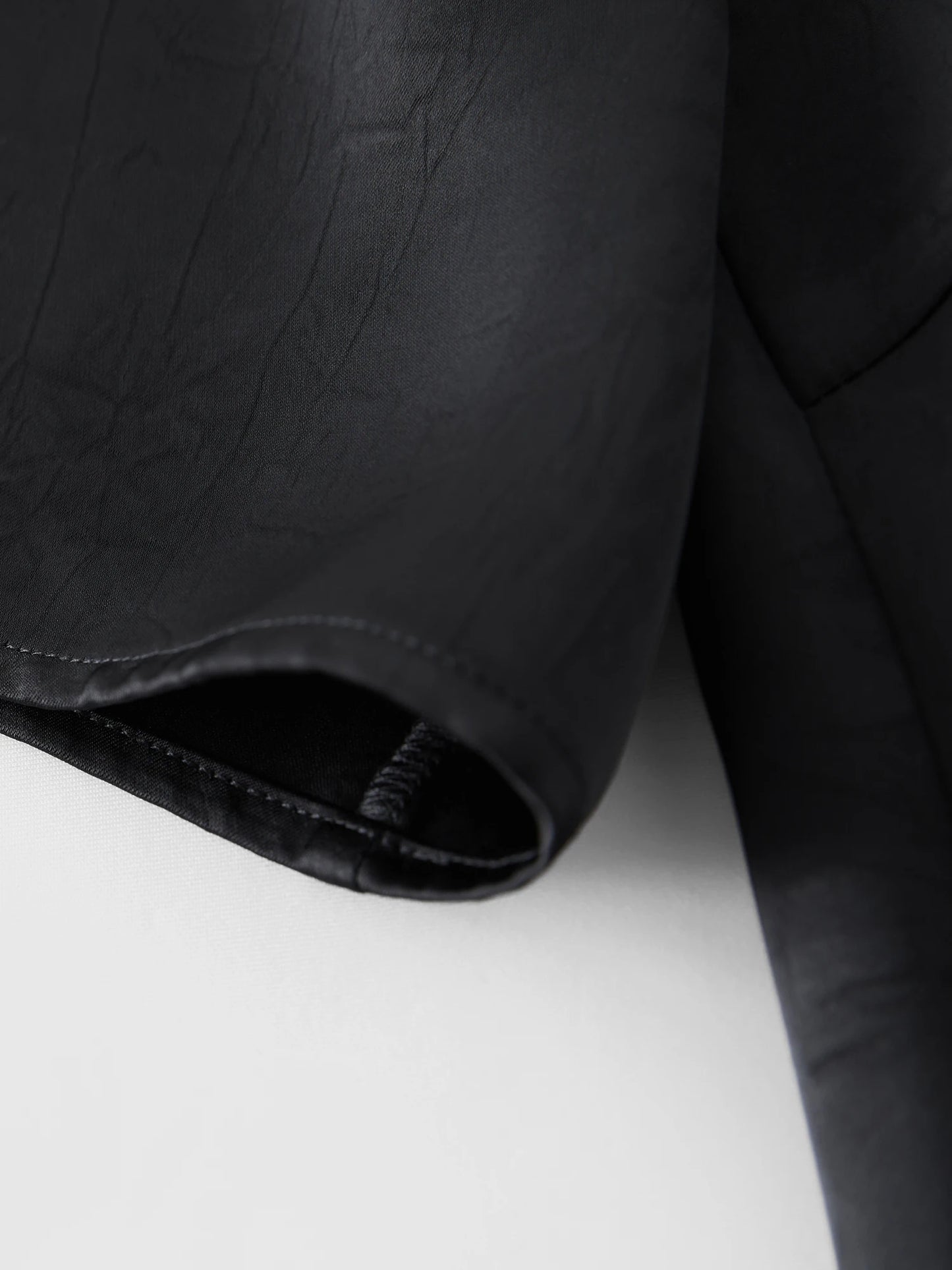 Textured Black Blouse & Slimming Silhouette Top