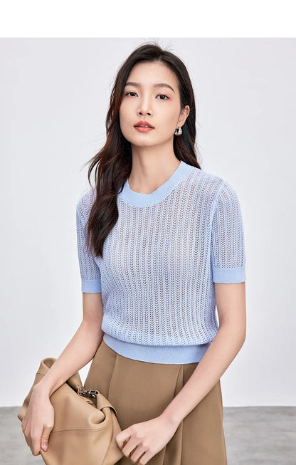 Striped Loose Fit Contrast Color Knit Top