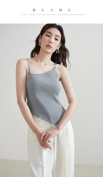 Knitted Irregular Design Camisole & Sleeveless Tops