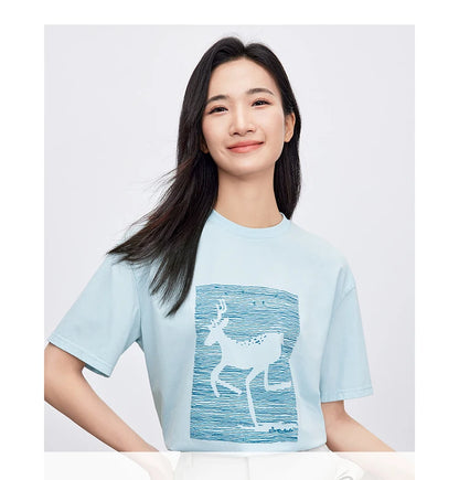 Cozy Round Neck Short Sleeve Loose Fit T-shirt