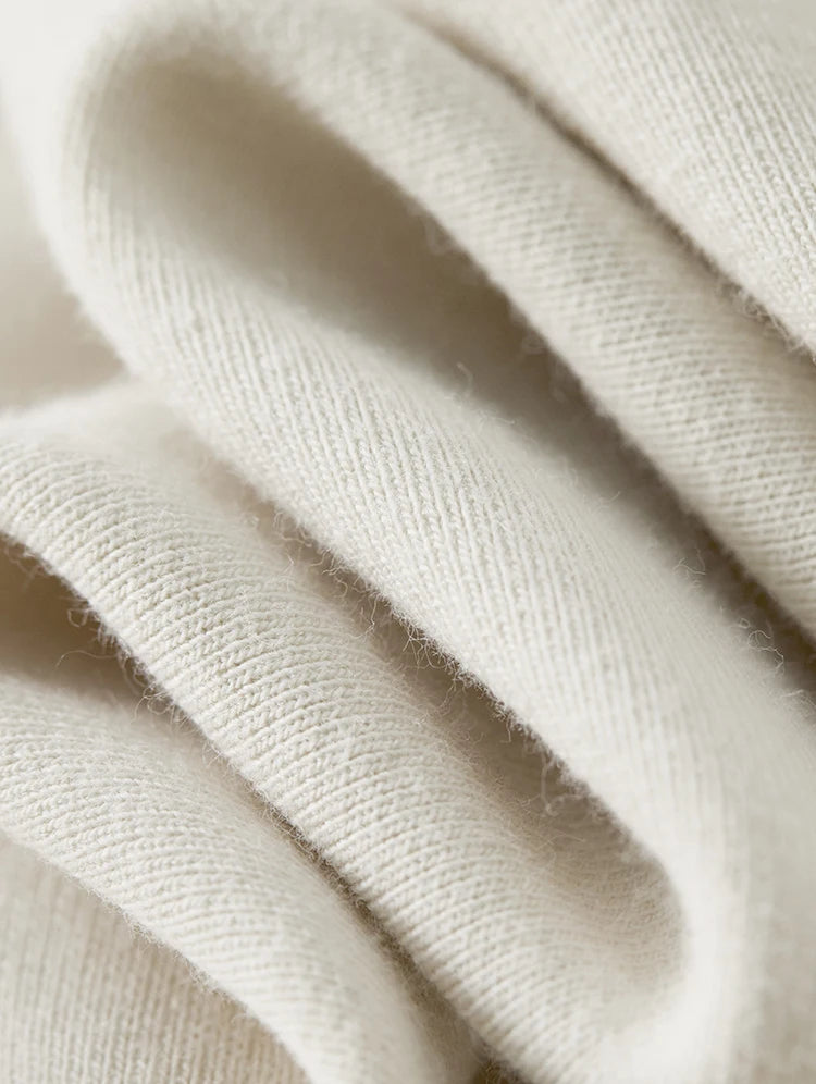 Irregular Drop Long Sleeve Cotton Knit Pullover