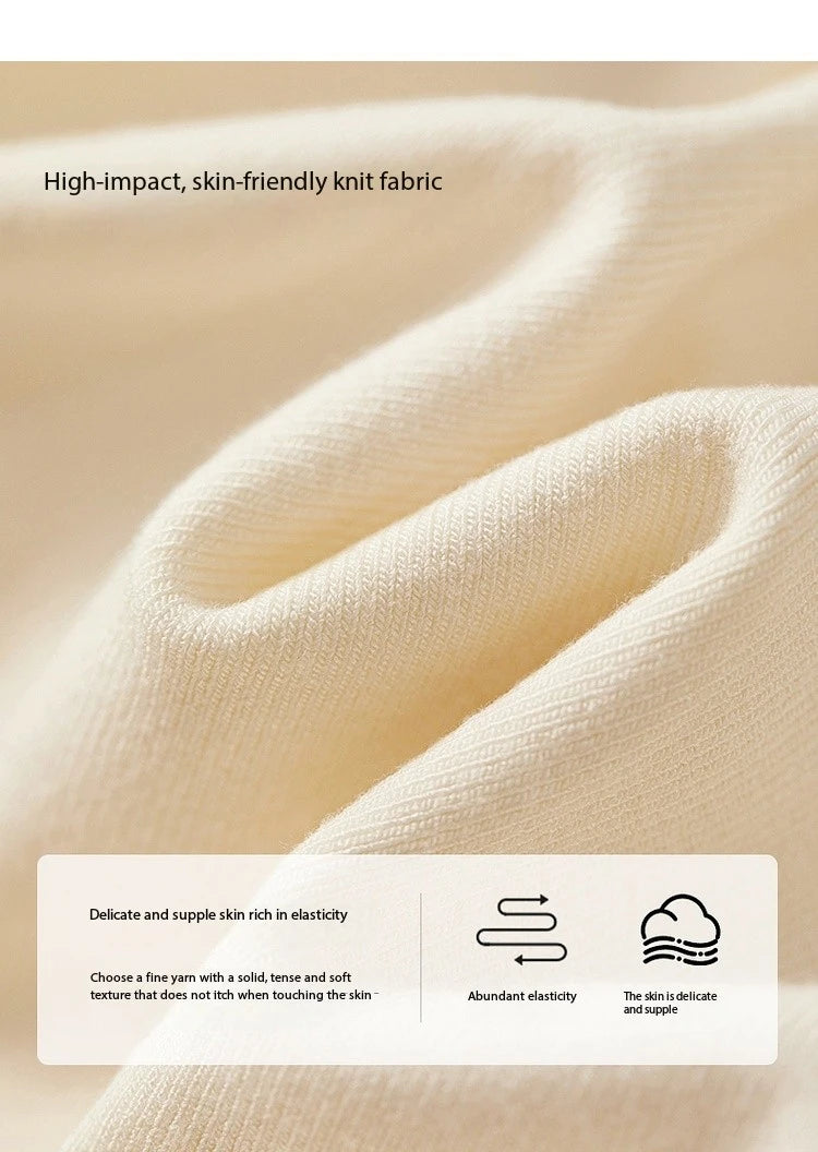 Irregular Knitted Long Sleeve Skew Collar Pullover