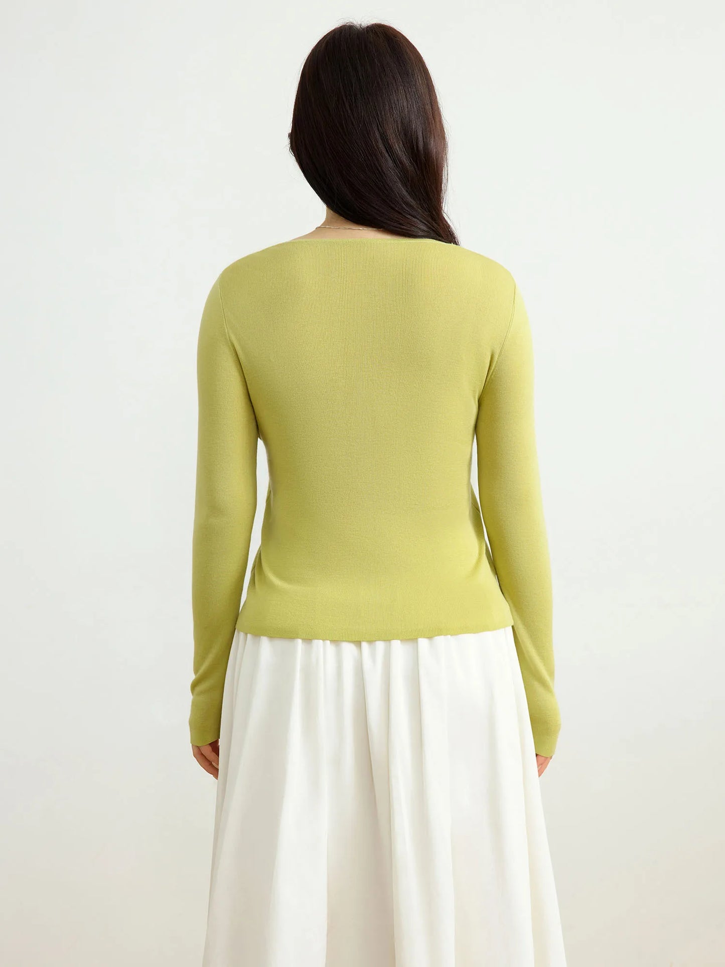 Contrast Color Knitted Pullover & Inner Top