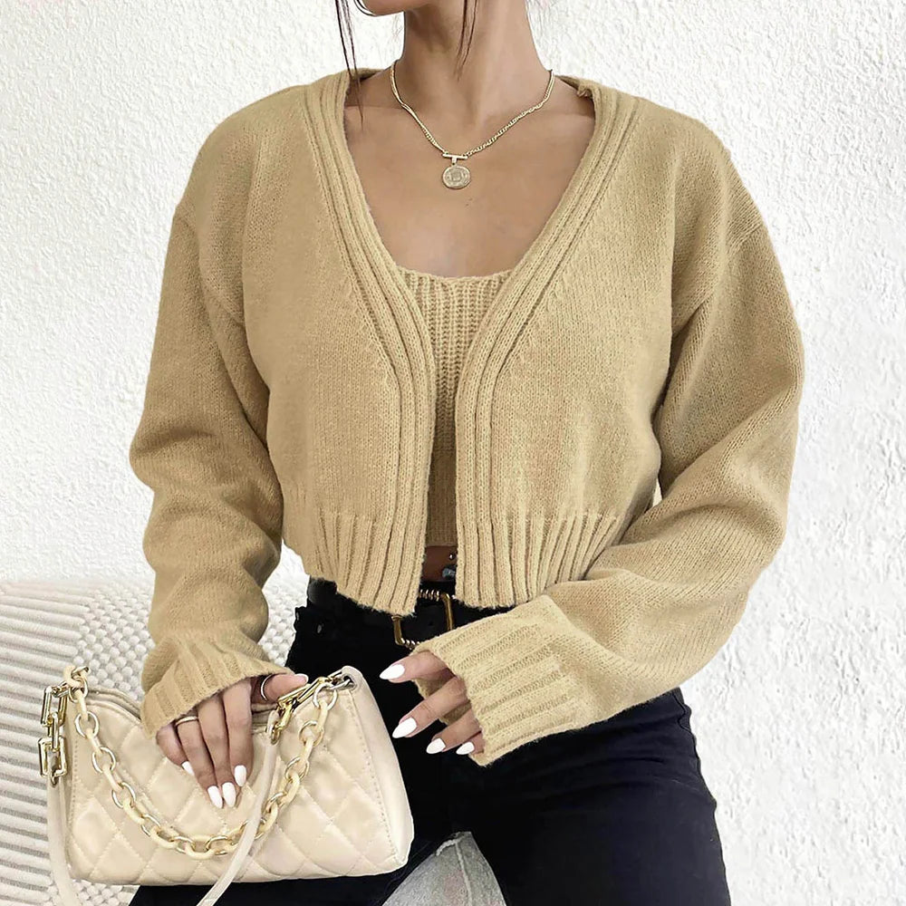 Solid Color Long Sleeve Square Neck Top