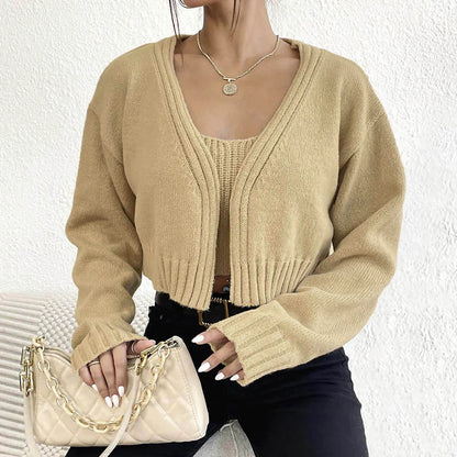 Solid Color Long Sleeve Square Neck Top