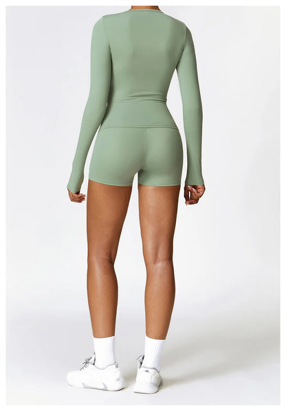 Elevate your activewear collection with the NCLAGEN Yoga Shirt, designed for ultimate comfort and style. This long-sleeve top features a quick-dry, breathable nylon and spandex blend, ensuring you stay fresh during workouts. The flattering slim