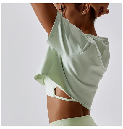 Elevate your workout wardrobe with the NCLAGEN Casual T-shirt, a stylish crop top designed for ultimate comfort and functionality. Made from soft, breathable cotton and spandex, this loose-fit tee is perfect for yoga, dance, or running. Enjoy