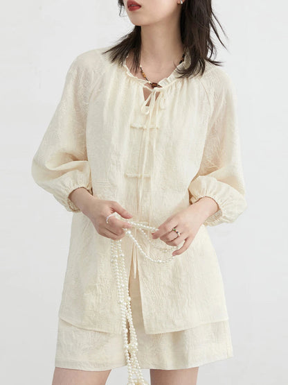 Discover the elegance of our **Embroidered Chinese Blouse & Shorts Set**, perfect for fashion enthusiasts seeking a blend of tradition and modern style. This stunning outfit features intricate embroidery, soft and breathable fabric, and a relaxed fit for ultimate comfort. The